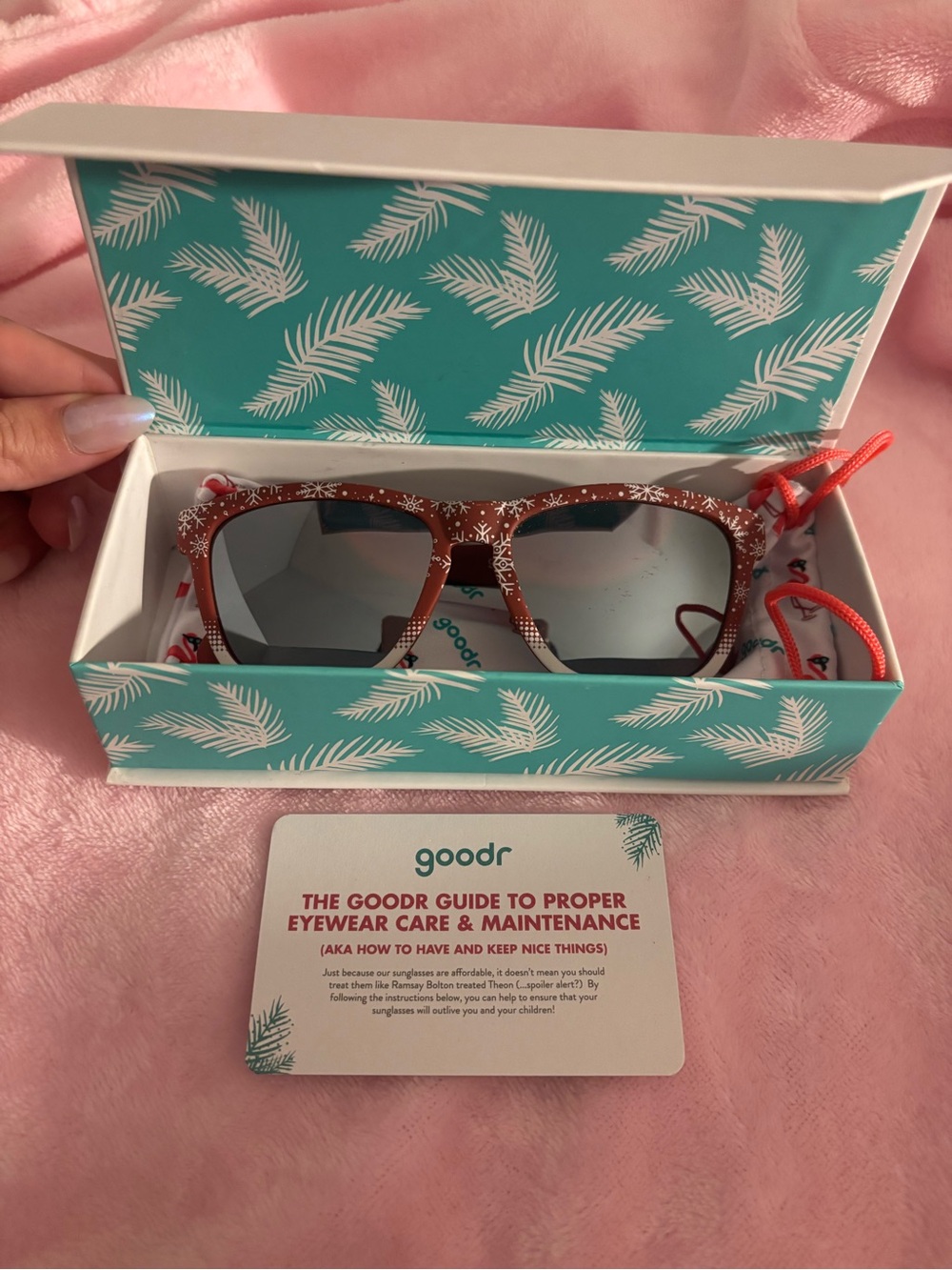 Goodr Red/White Snowflake Sunglasses